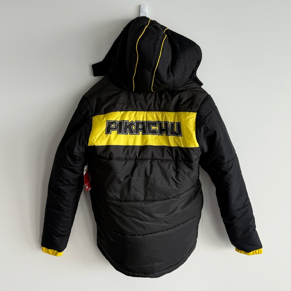 NWT Pokémon Pikachu Boys Winter Coat Puffer Jacket in Yellow/Black Size 14/16 - Picture 12 of 12